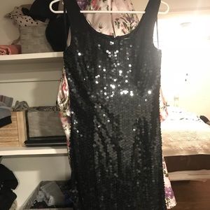 Papelle boutique size 8 sequin black dress